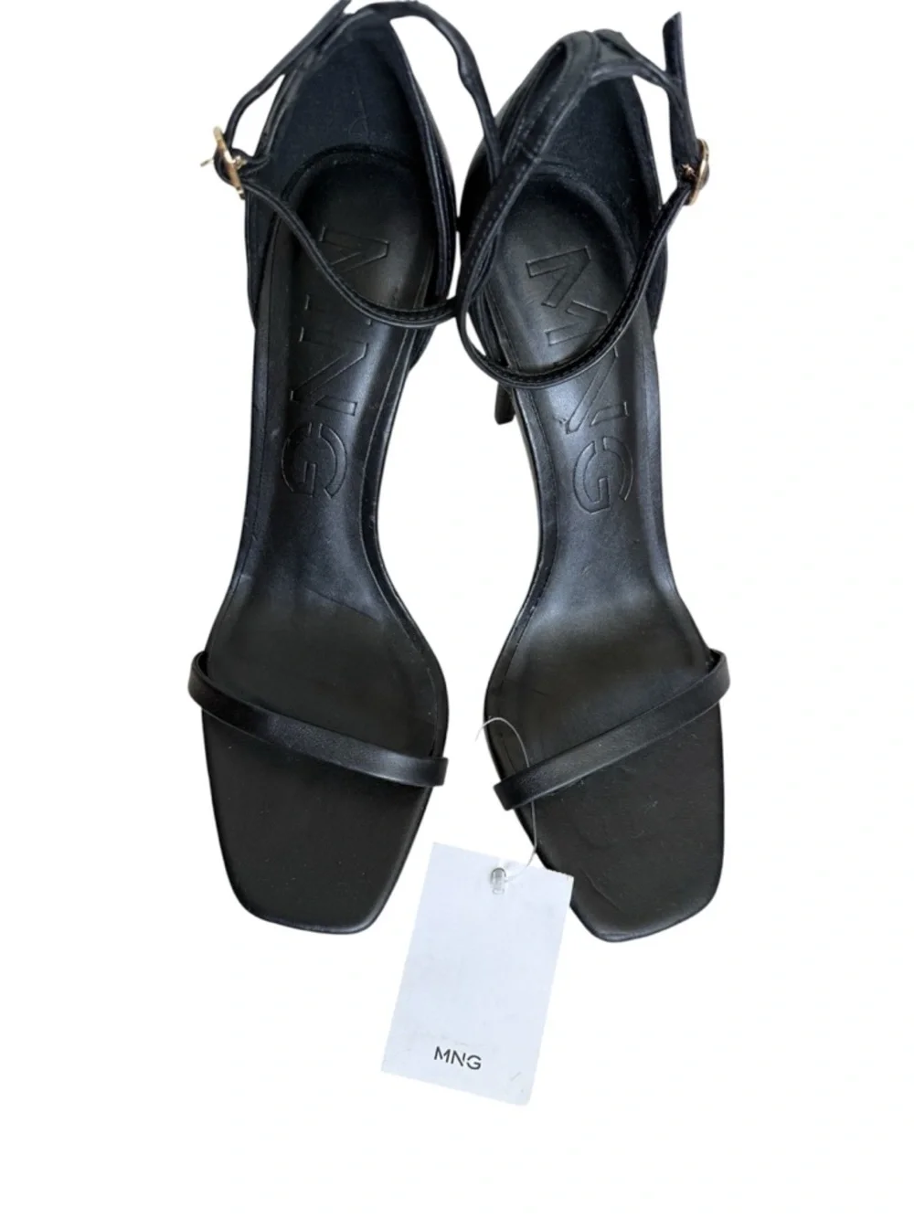New! Mango Strappy Black Heeled Sandals 39(8)